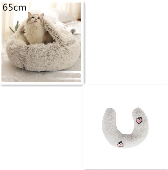 2 In 1 Dog And Cat Soft Round Winter Bed