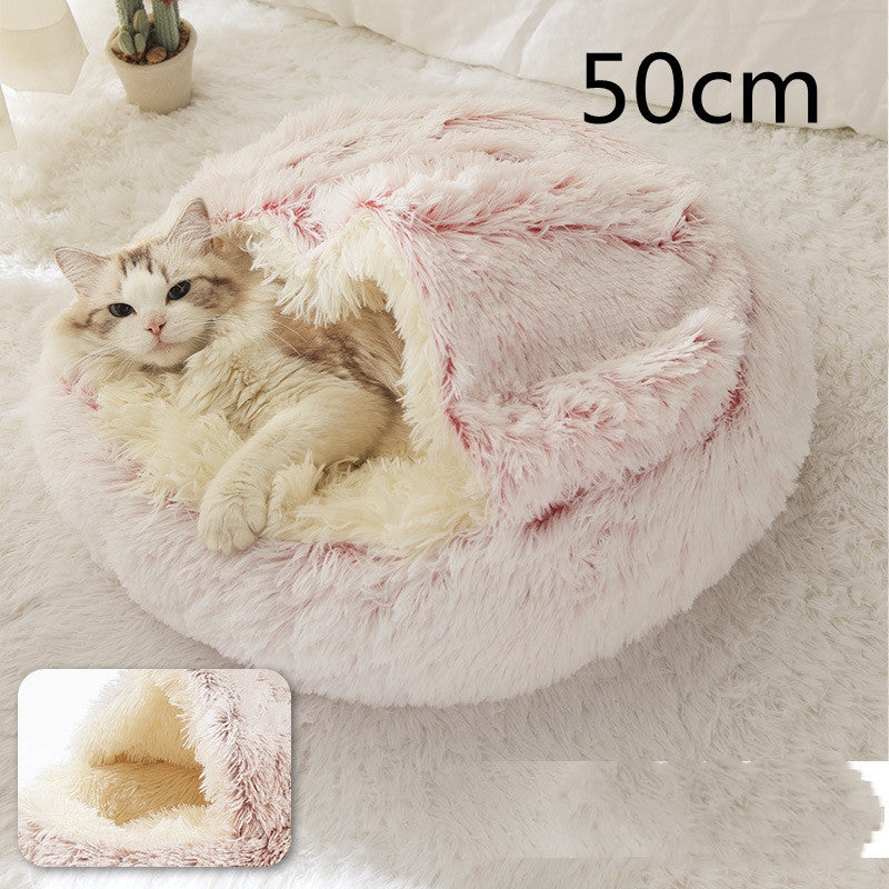 2 In 1 Dog And Cat Soft Round Winter Bed