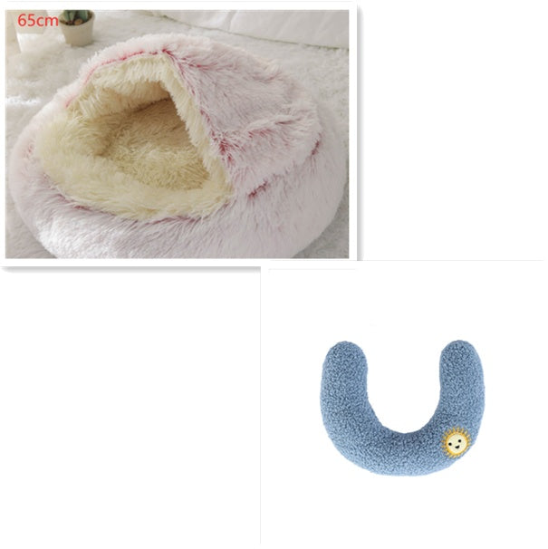 2 In 1 Dog And Cat Soft Round Winter Bed