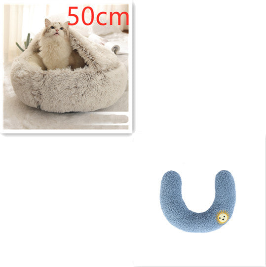 2 In 1 Dog And Cat Soft Round Winter Bed