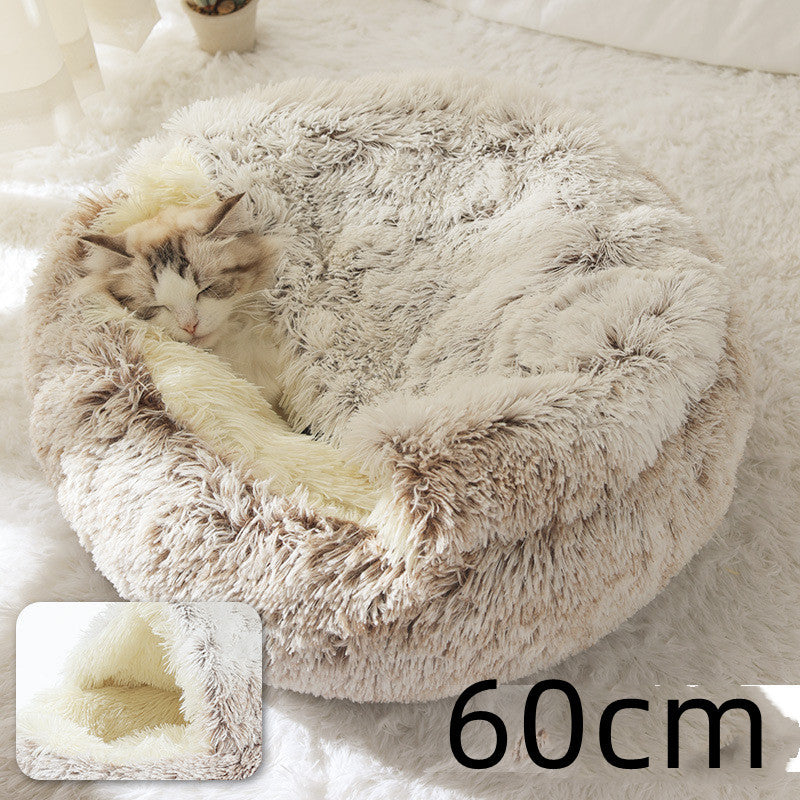 2 In 1 Dog And Cat Soft Round Winter Bed