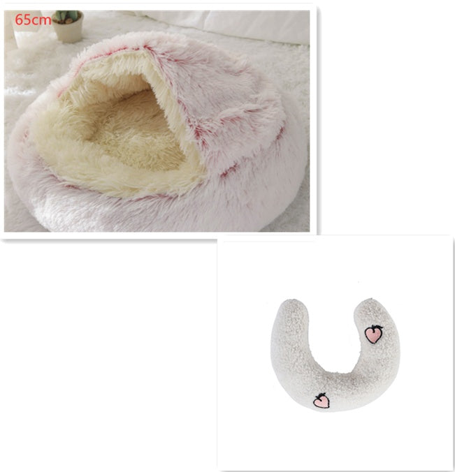 2 In 1 Dog And Cat Soft Round Winter Bed