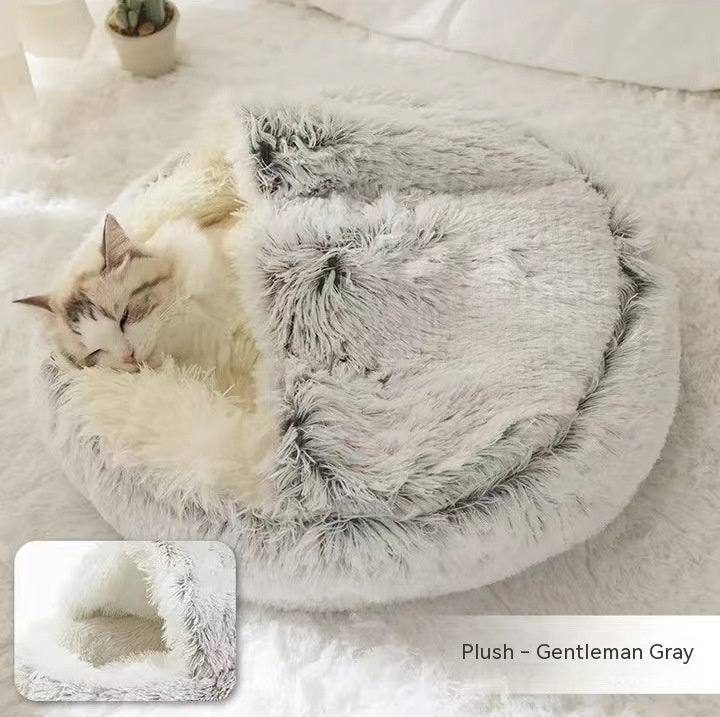 2 In 1 Dog And Cat Soft Round Winter Bed