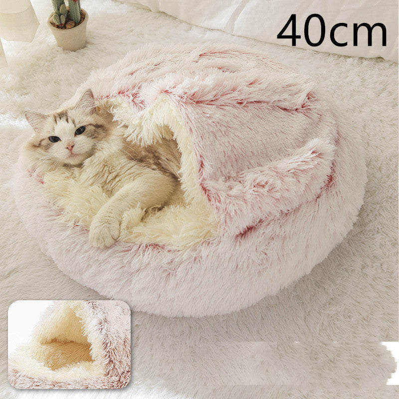 2 In 1 Dog And Cat Soft Round Winter Bed