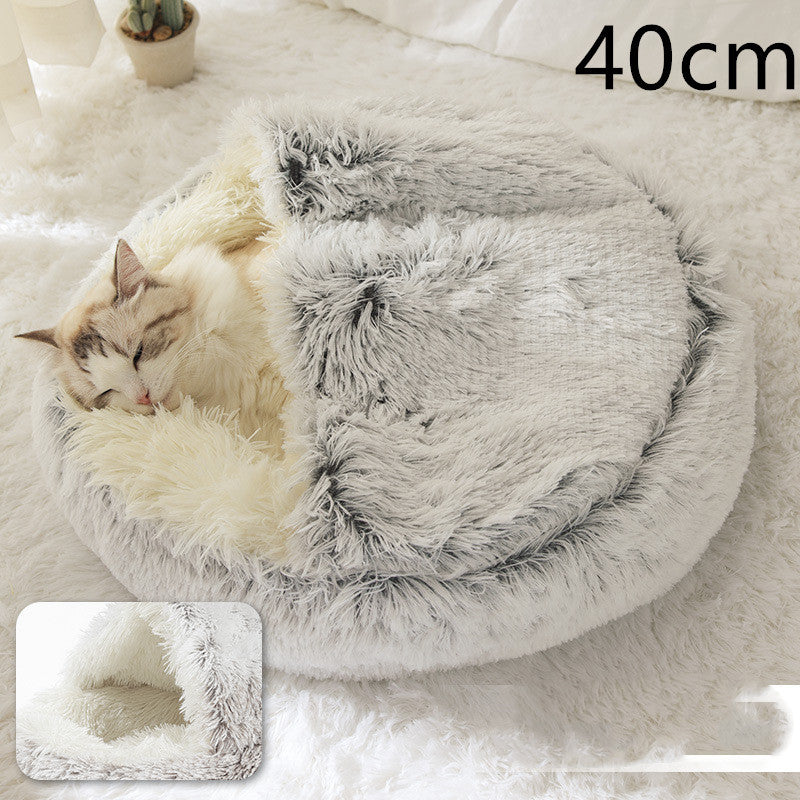 2 In 1 Dog And Cat Soft Round Winter Bed