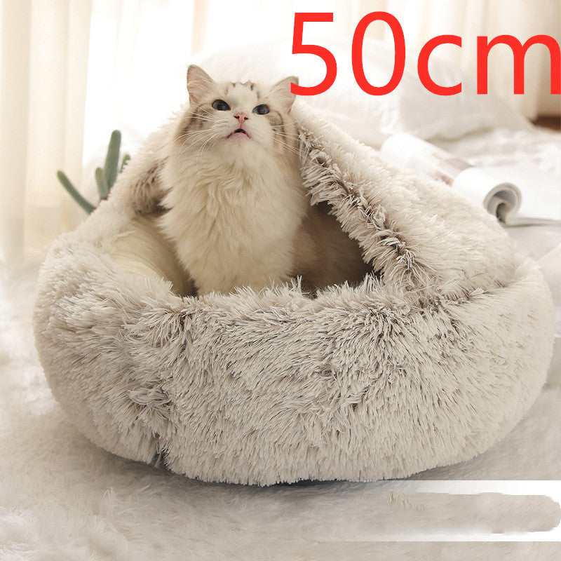 2 In 1 Dog And Cat Soft Round Winter Bed