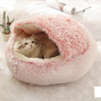 2 In 1 Dog And Cat Soft Round Winter Bed