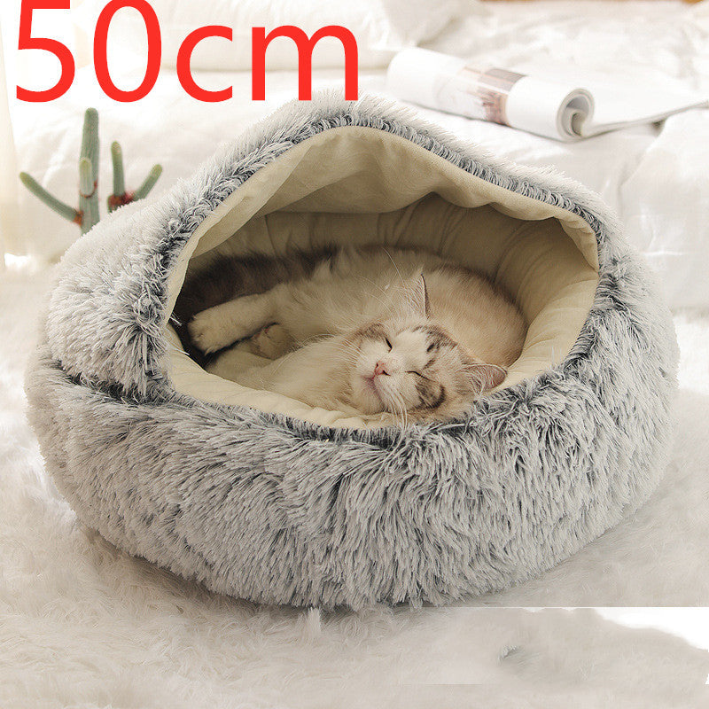 2 In 1 Dog And Cat Soft Round Winter Bed