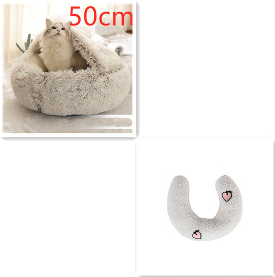 2 In 1 Dog And Cat Soft Round Winter Bed