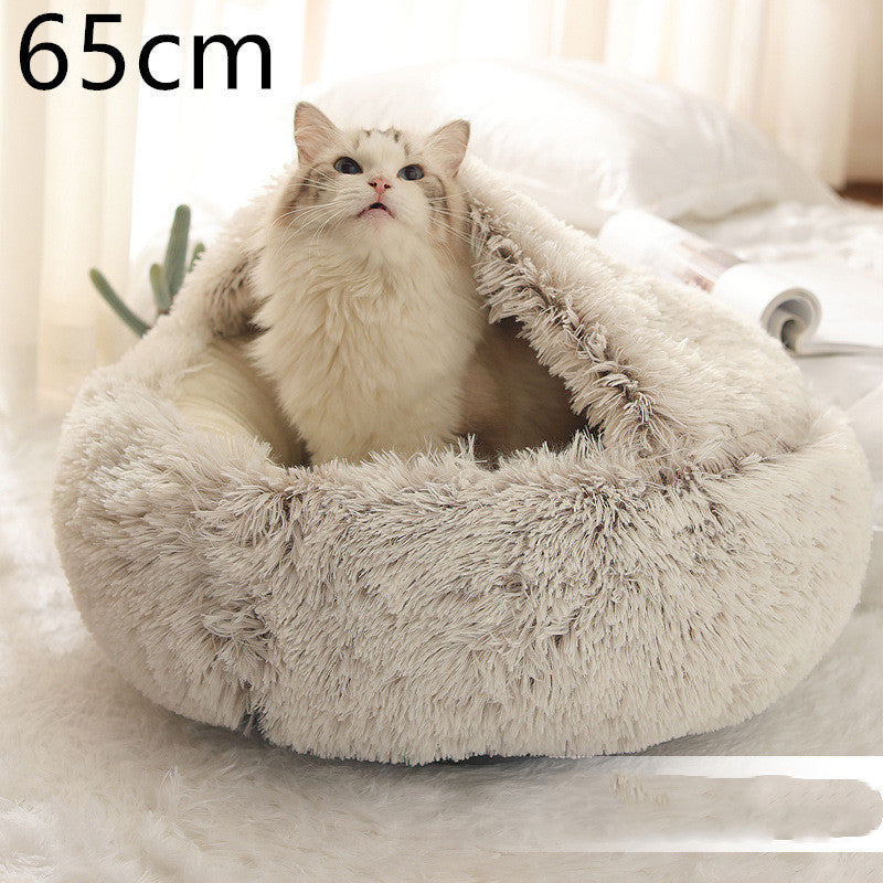 2 In 1 Dog And Cat Soft Round Winter Bed