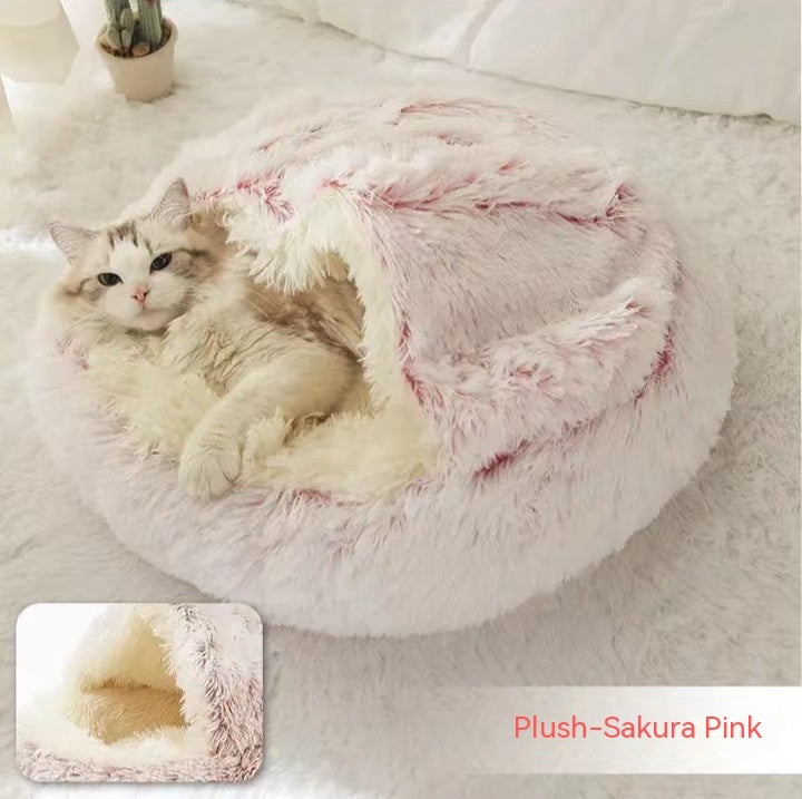 2 In 1 Dog And Cat Soft Round Winter Bed