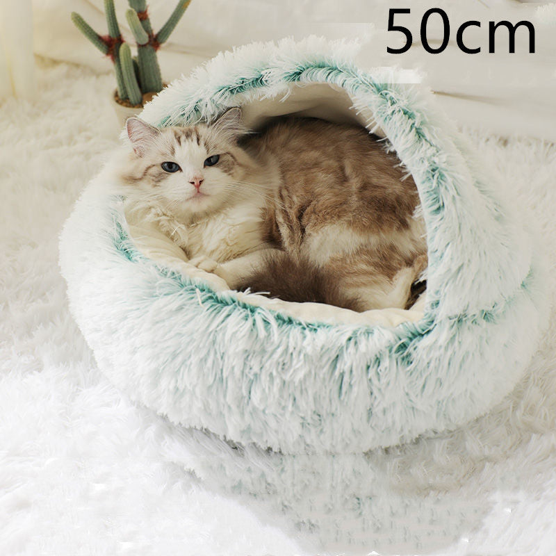 2 In 1 Dog And Cat Soft Round Winter Bed