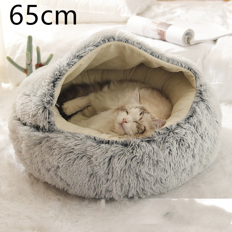 2 In 1 Dog And Cat Soft Round Winter Bed