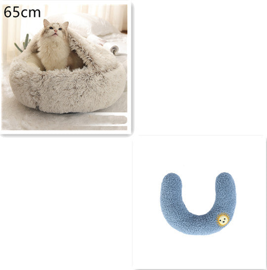 2 In 1 Dog And Cat Soft Round Winter Bed