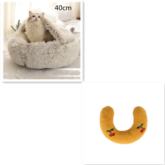 2 In 1 Dog And Cat Soft Round Winter Bed