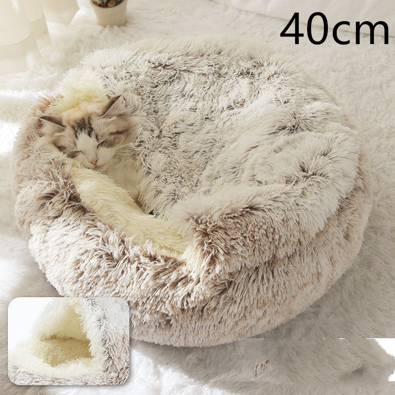 2 In 1 Dog And Cat Soft Round Winter Bed