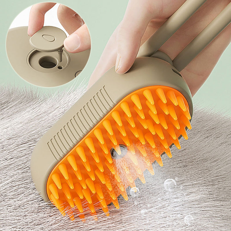Pet Steam Brush 3 In 1 Electric Spray, Hair Brush, Grooming Comb, & Hair Removal Comb
