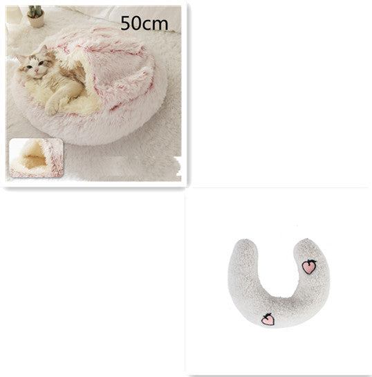 2 In 1 Dog And Cat Soft Round Winter Bed