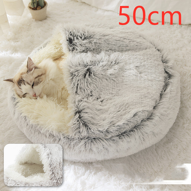 2 In 1 Dog And Cat Soft Round Winter Bed