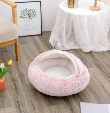 2 In 1 Dog And Cat Soft Round Winter Bed