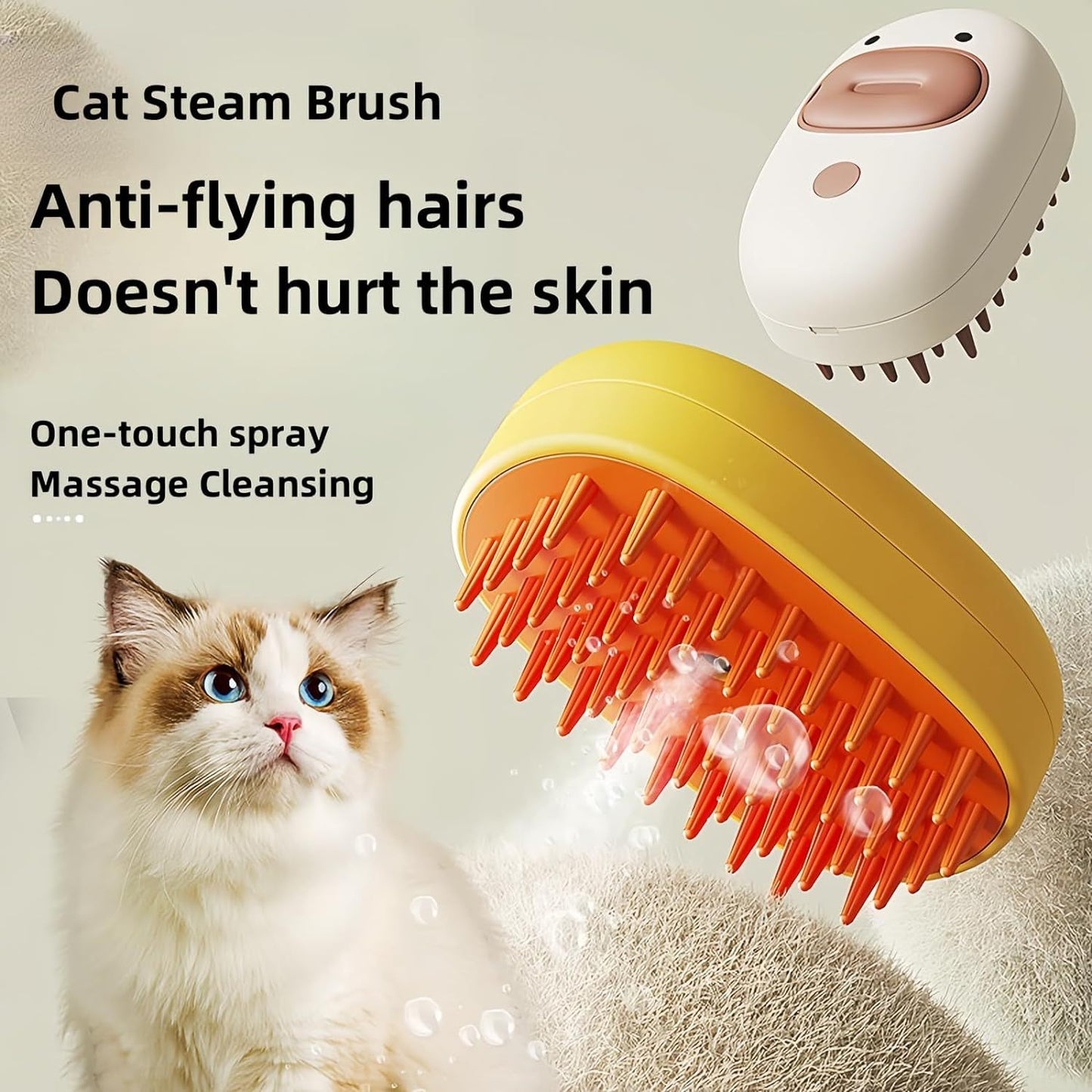 Silicone Massage Steam Brush for Dogs & Cats