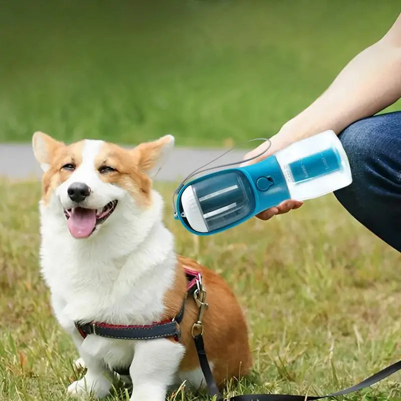 Portable Three-in-one Water Cup, Food Container, & Garbage Bag for Dogs