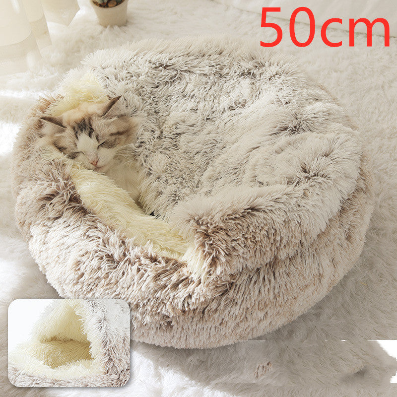 2 In 1 Dog And Cat Soft Round Winter Bed