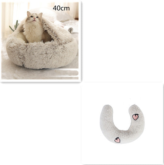 2 In 1 Dog And Cat Soft Round Winter Bed