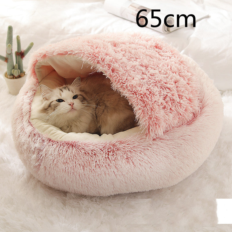 2 In 1 Dog And Cat Soft Round Winter Bed