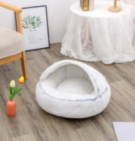 2 In 1 Dog And Cat Soft Round Winter Bed