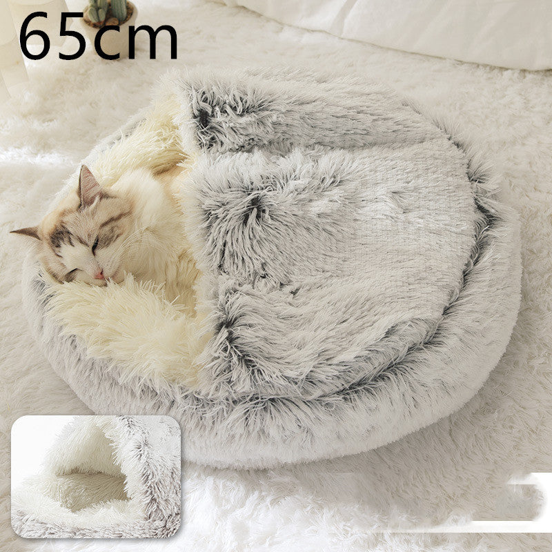 2 In 1 Dog And Cat Soft Round Winter Bed