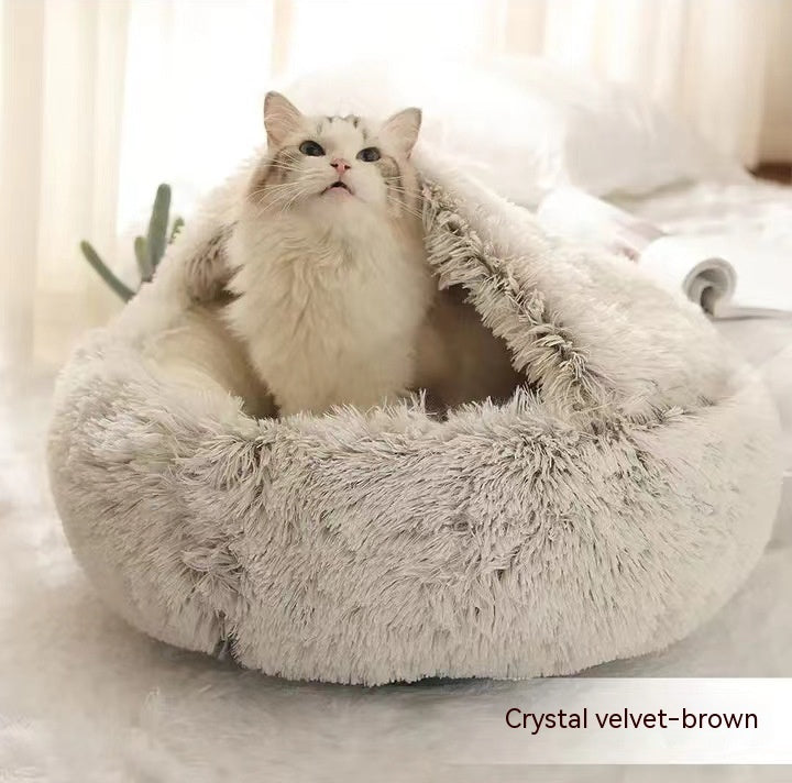 2 In 1 Dog And Cat Soft Round Winter Bed