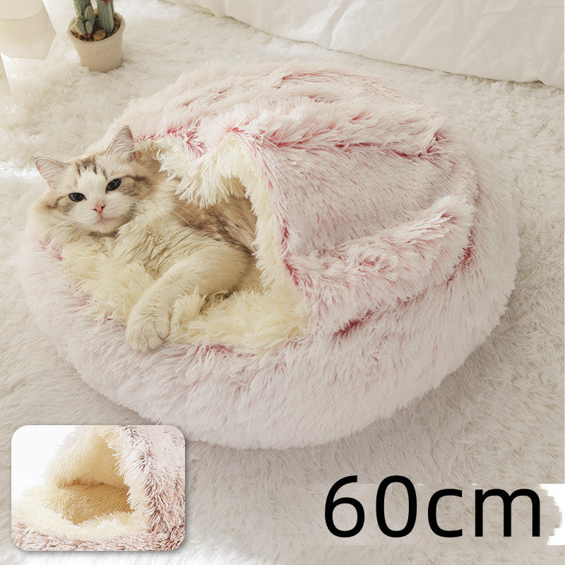 2 In 1 Dog And Cat Soft Round Winter Bed