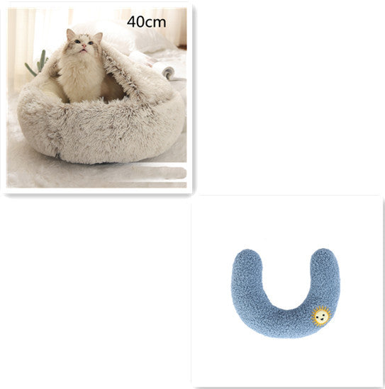 2 In 1 Dog And Cat Soft Round Winter Bed