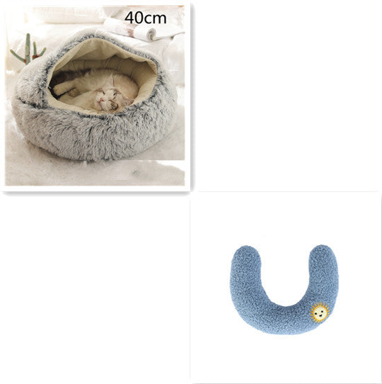 2 In 1 Dog And Cat Soft Round Winter Bed