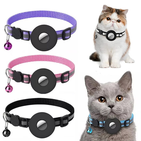 Reflective Waterproof Airtag Collar with Protective Cover for Dogs & Cats