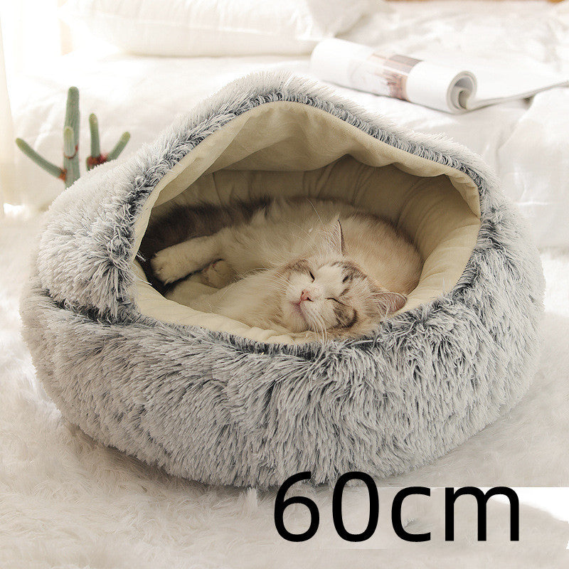 2 In 1 Dog And Cat Soft Round Winter Bed