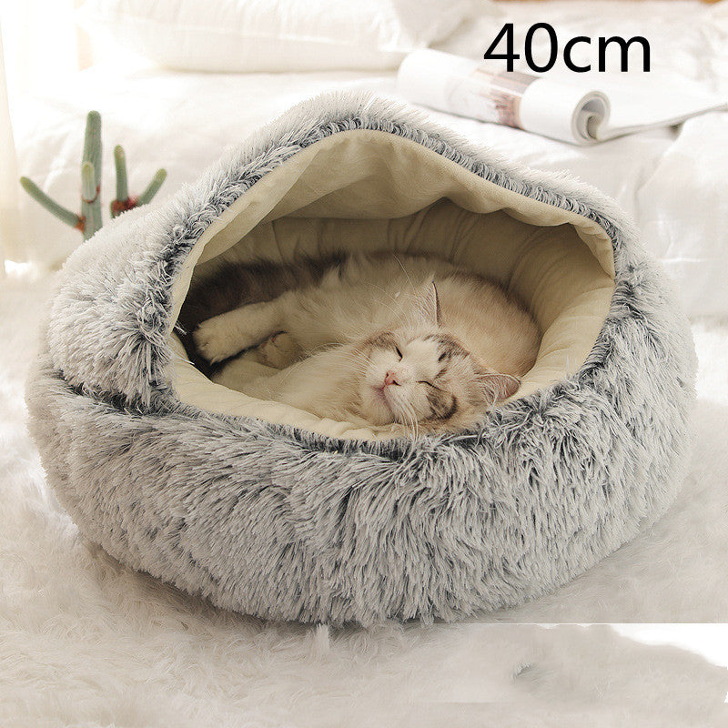 2 In 1 Dog And Cat Soft Round Winter Bed