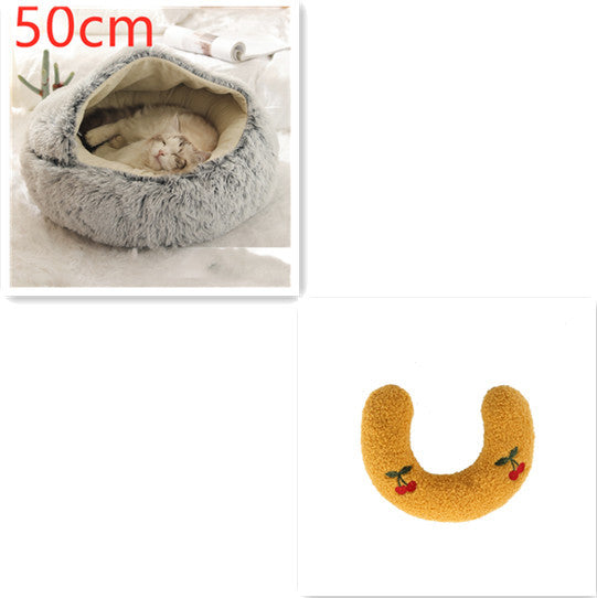 2 In 1 Dog And Cat Soft Round Winter Bed