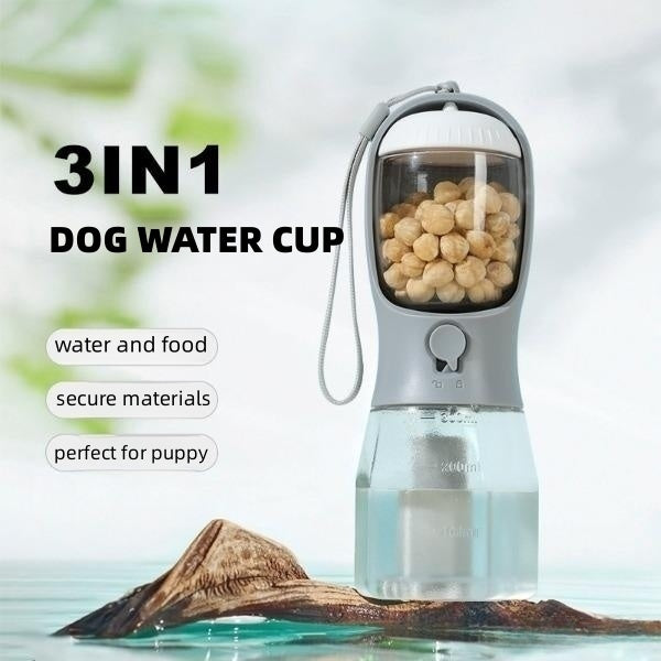 Portable Three-in-one Water Cup, Food Container, & Garbage Bag for Dogs