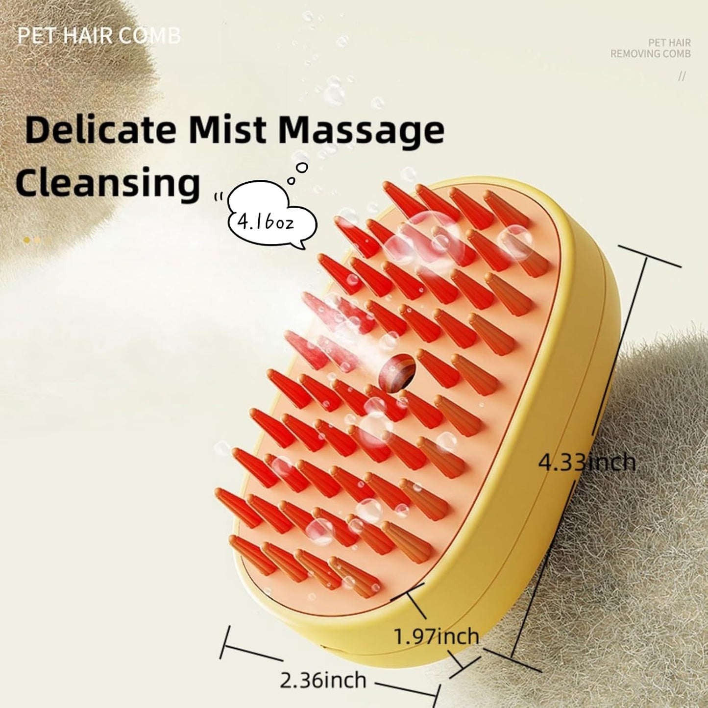 Silicone Massage Steam Brush for Dogs & Cats