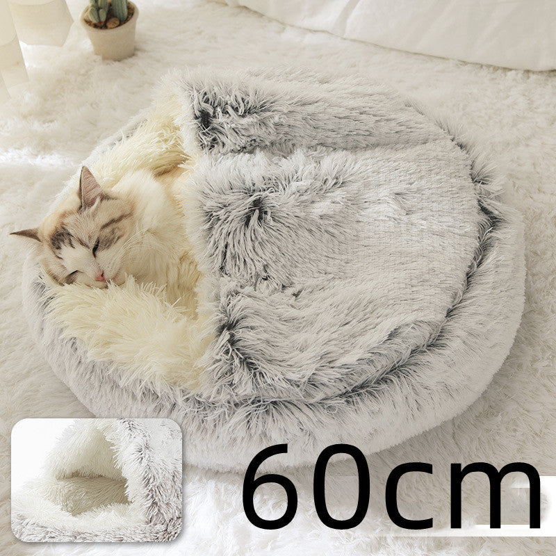 2 In 1 Dog And Cat Soft Round Winter Bed