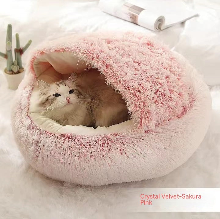 2 In 1 Dog And Cat Soft Round Winter Bed