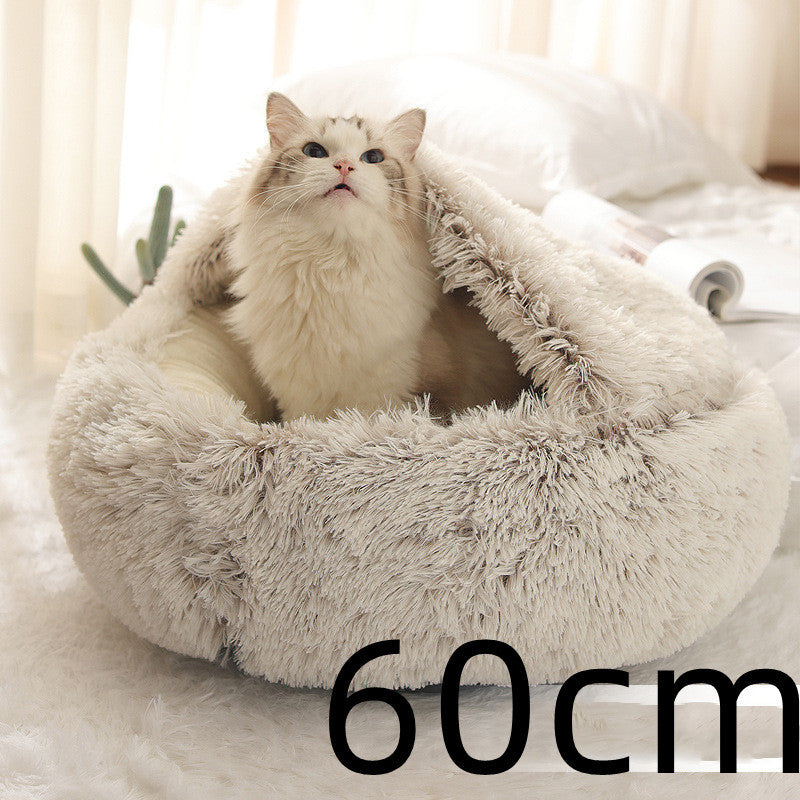 2 In 1 Dog And Cat Soft Round Winter Bed