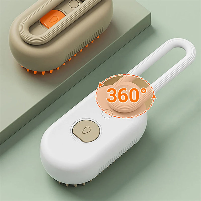 Pet Steam Brush 3 In 1 Electric Spray, Hair Brush, Grooming Comb, & Hair Removal Comb