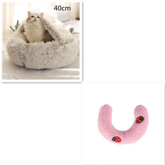 2 In 1 Dog And Cat Soft Round Winter Bed